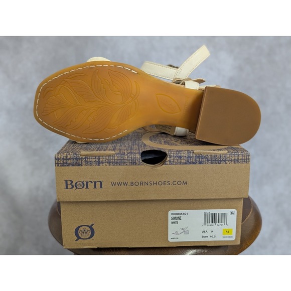 Born Simone Women's Size 9 – White Leather Flats – Slip-On Style(#A23) - Picture 5 of 5